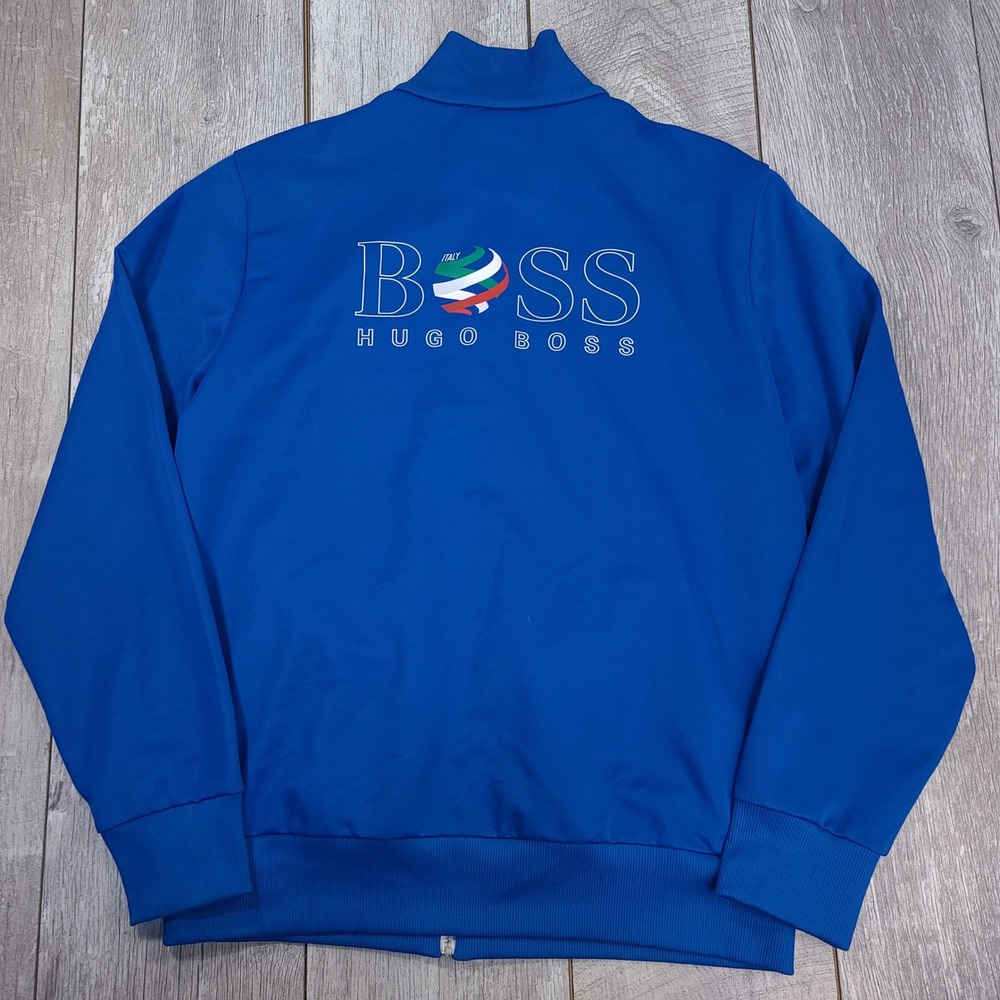 Hugo Boss Track Jacket Mens XL Blue Italy 2014 Skaz Flag Full Zip Soccer Soccer - Picture 2 of 9